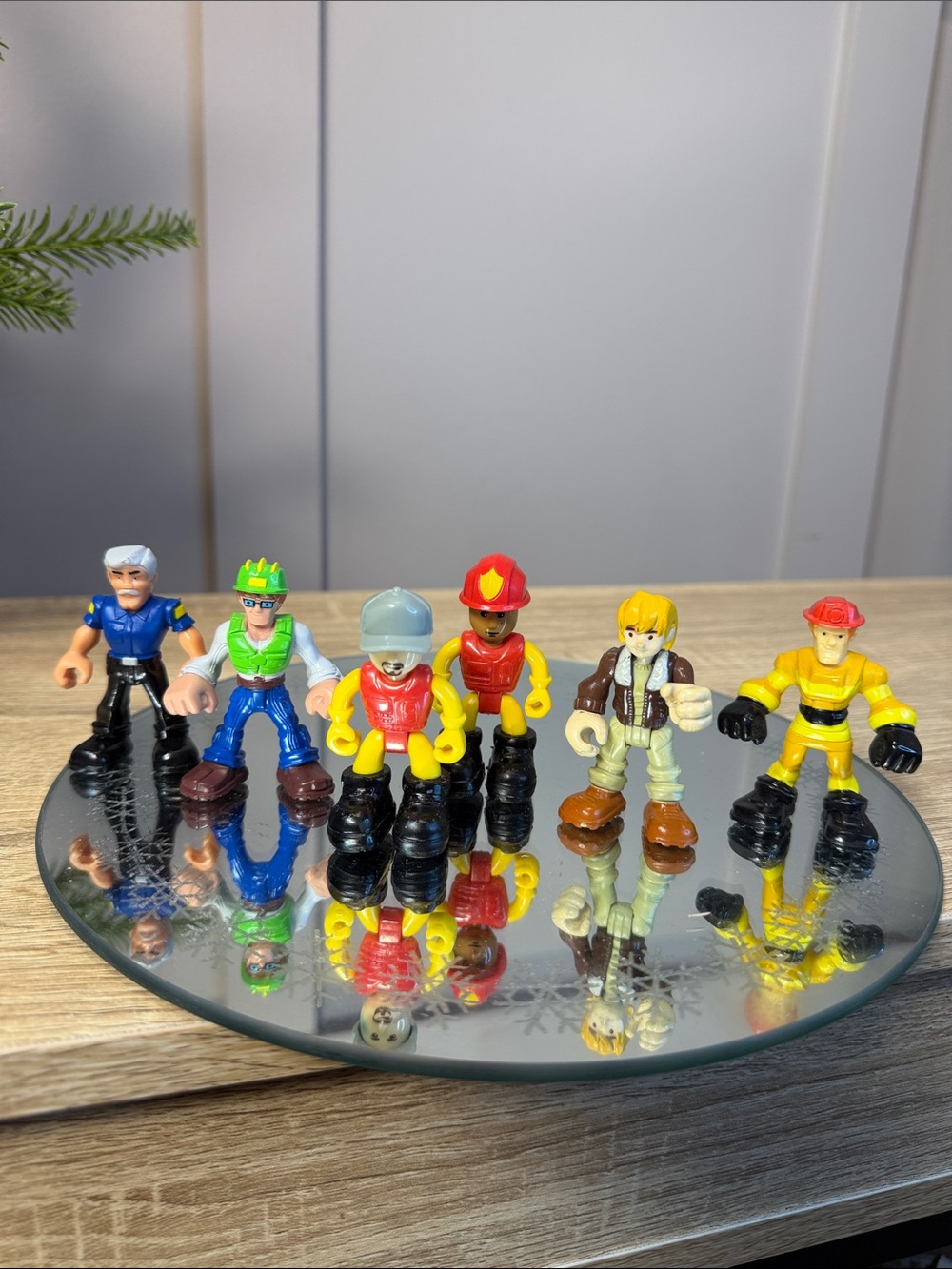 Toys Set of 6 Workers Action Figures Machine Makers 2.5" Tall